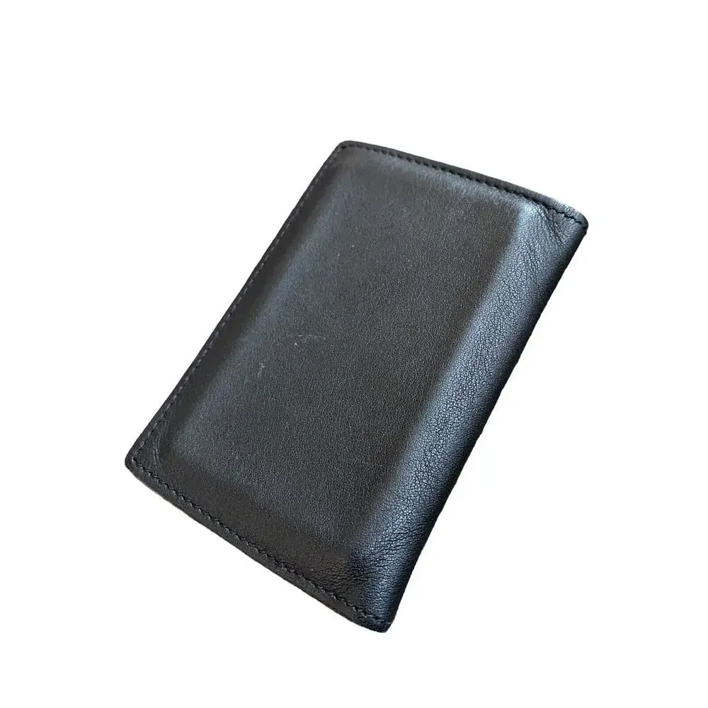 Hiscow Mens Bifold Leather Wallet Credit Card holder money black